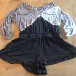 YF&B Long Sleeve Blue/Gray Romper